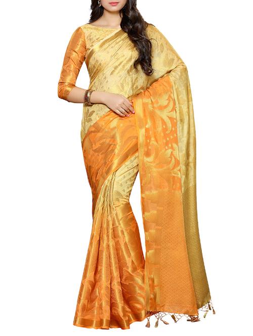 beige woven silk  saree - 13885609 - Very Small Image - 1