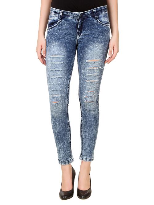 blue ladder ripped denim jean - 13886131 - Very Small Image - 1