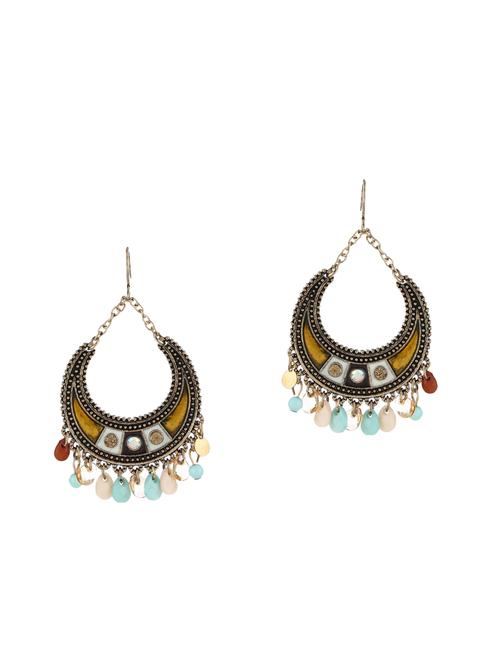 multi colored brass drop earrings - 13890443 - Very Small Image - 1