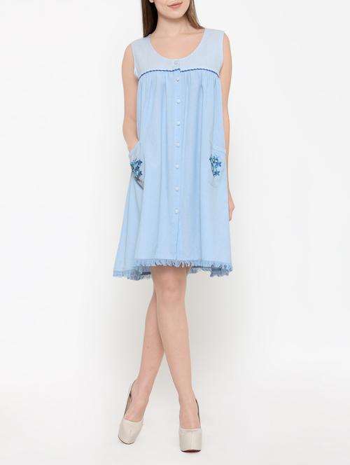 blue cotton dress - 13890574 - Very Small Image - 1