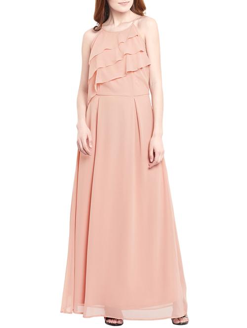 rose pink ruffle maxi dress - 13891407 - Very Small Image - 1