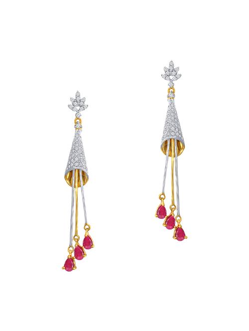 gold brass drop earrings - 13892764 - Very Small Image - 1
