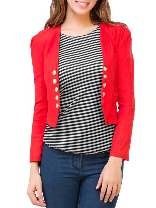 red cotton shrug - 13895122 - Very Small Image - 1