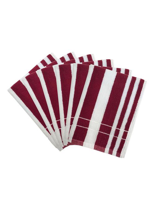lushomes maroon hand towels with ultra-silky stripe finish - 13895661 - Very Small Image - 1