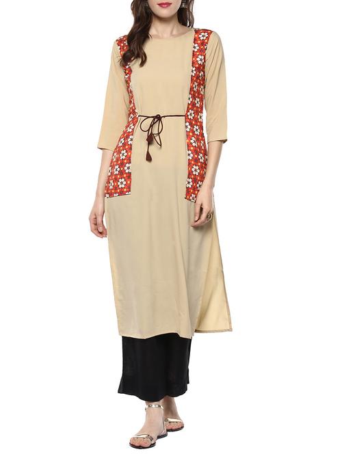 printed straight kurta - 13899364 - Very Small Image - 1