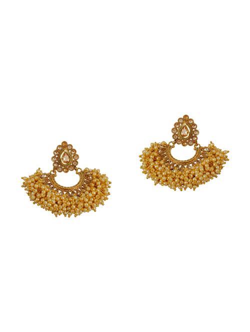 gold metal drop earrings - 13899415 - Very Small Image - 1