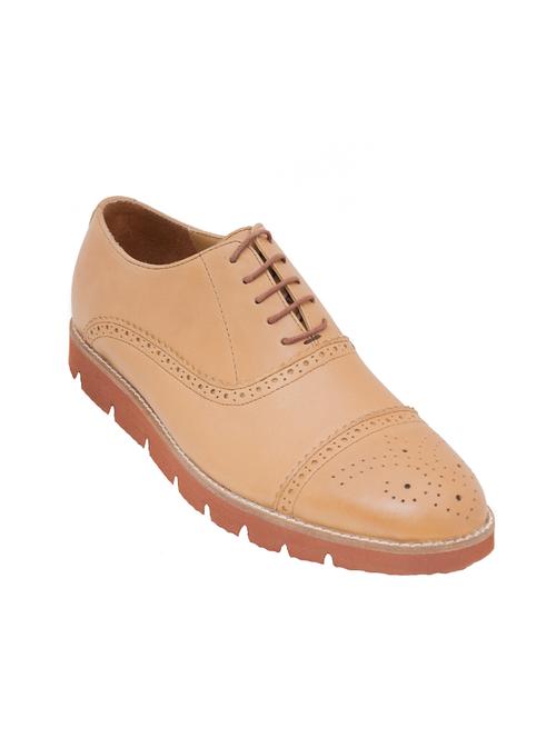 beige leatherette lace up shoe - 13901698 - Very Small Image - 1