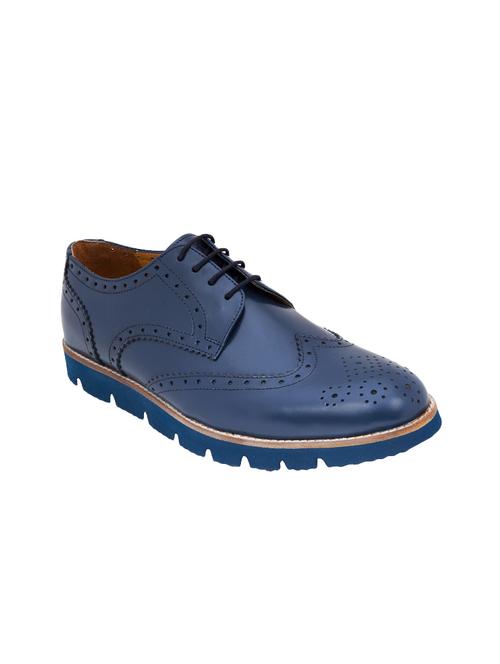 blue leatherette lace up shoe - 13901702 - Very Small Image - 1