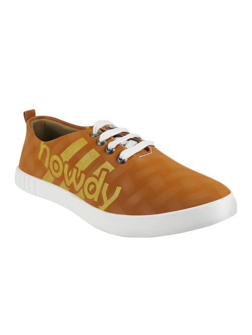 brown synthetic lace up sneakers - 13901726 - Very Small Image - 1