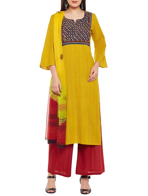 embroidered unstitched palazoo suit - 13902014 - Very Small Image - 1