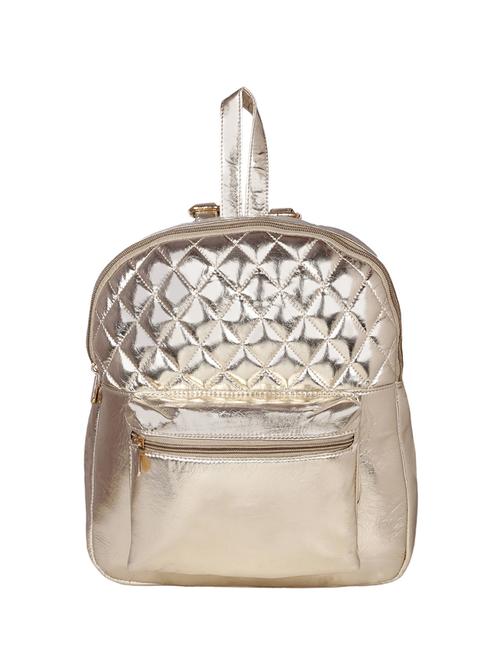 gold leatherette  fashion backpack - 13902242 - Very Small Image - 1
