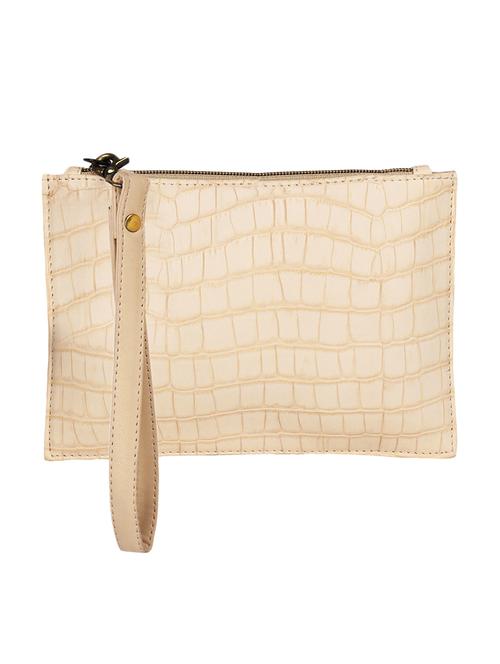 cream leatherette  regular pouch - 13902245 - Very Small Image - 1
