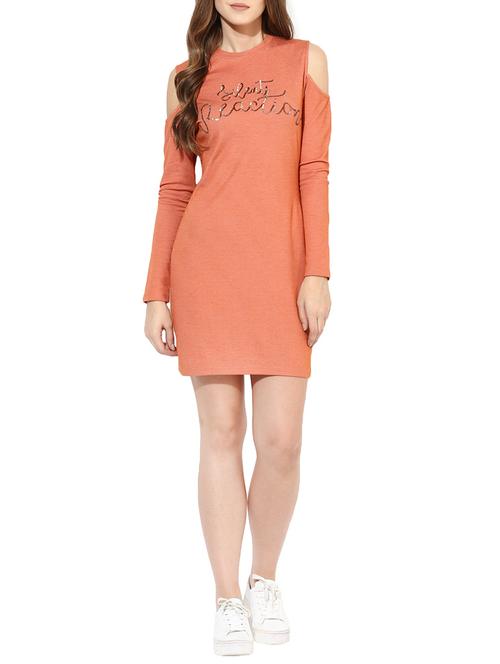 orange sequined cotton sheath dress - 13904505 - Very Small Image - 1
