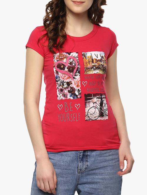 printed red cotton tee - 13905848 - Very Small Image - 1