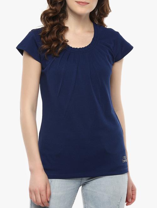 solid navy blue cotton top - 13905866 - Very Small Image - 1