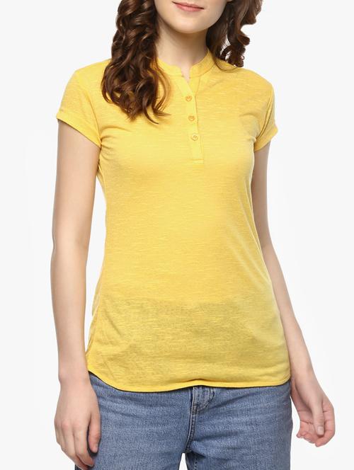 yellow cotton regular tshirt - 13905868 - Very Small Image - 1