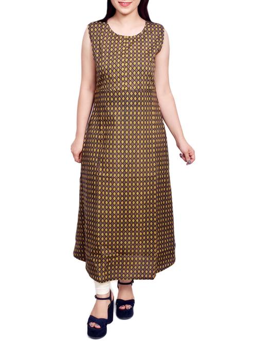 mehandi cotton aline kurta - 13906894 - Very Small Image - 1