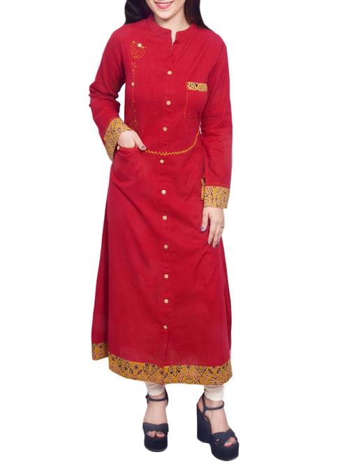 women's front slit kurta - 13906896 - Very Small Image - 1