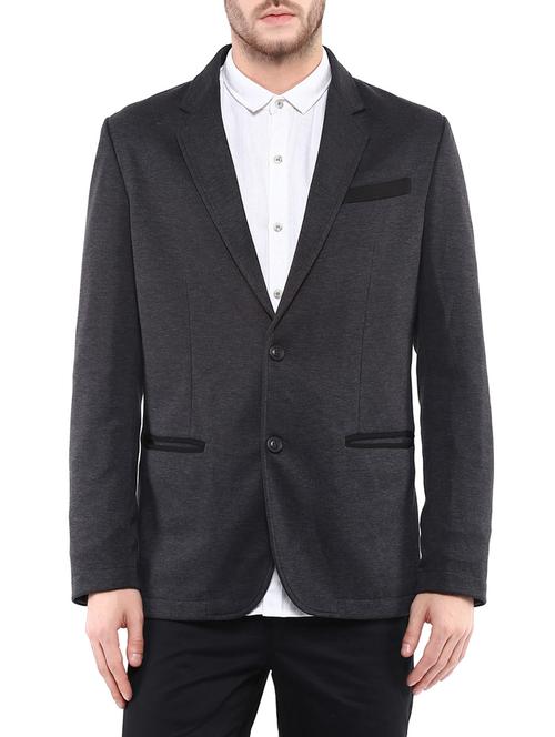 grey cotton casual blazer - 13910093 - Very Small Image - 1