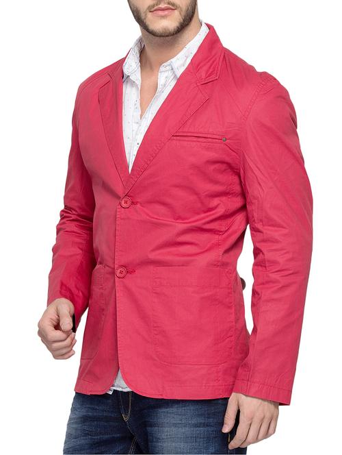 pink cotton casual blazer - 13910105 - Very Small Image - 1