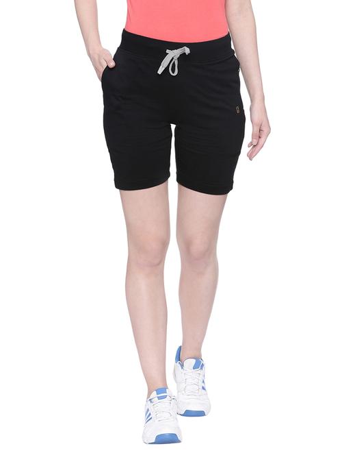 black cotton sports short - 13914134 - Very Small Image - 1