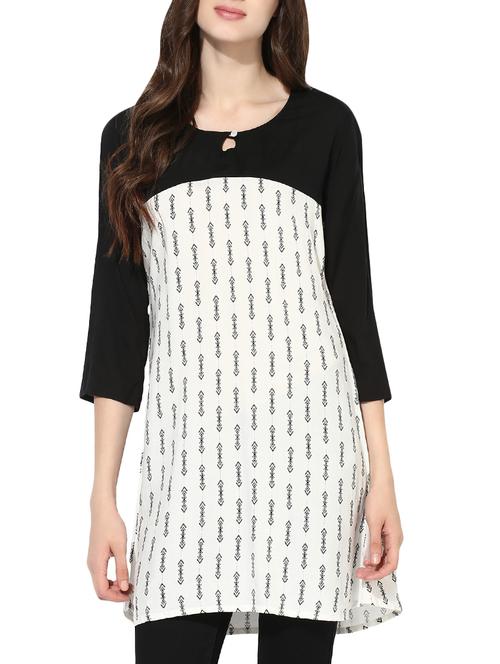 monochrome rayon straight kurti - 13914976 - Very Small Image - 1