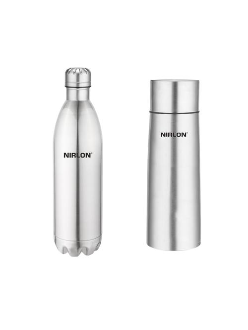 stainless steel set of 2 water bottles by nirlon - 13917537 - Very Small Image - 1