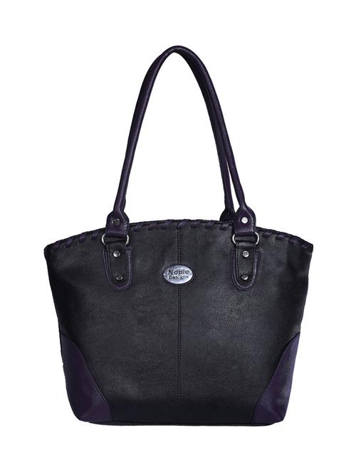 black leatherette  regular handbag - 13918374 - Very Small Image - 1