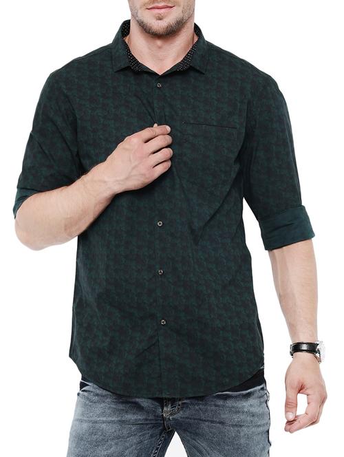 green cotton casual shirt - 13918536 - Very Small Image - 1