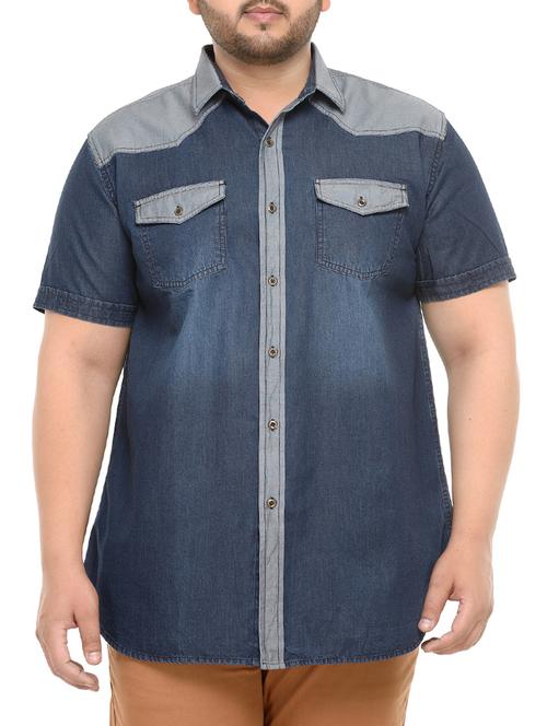 blue cotton casual shirt - 13926857 - Very Small Image - 1