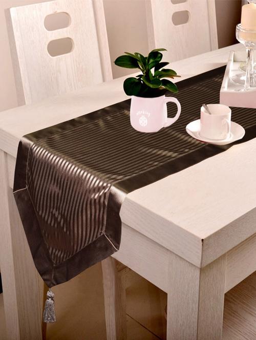 lushomes contemporary brown stripped runner with a hanging tussel - 13927075 - Very Small Image - 1