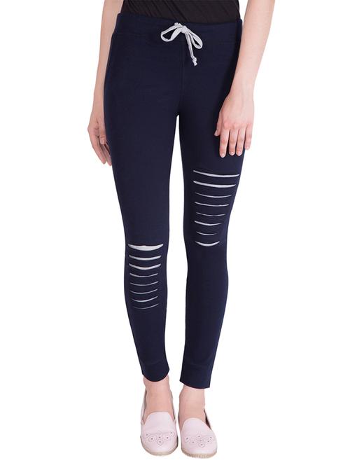 navy blue cotton track pants - 13927816 - Very Small Image - 1