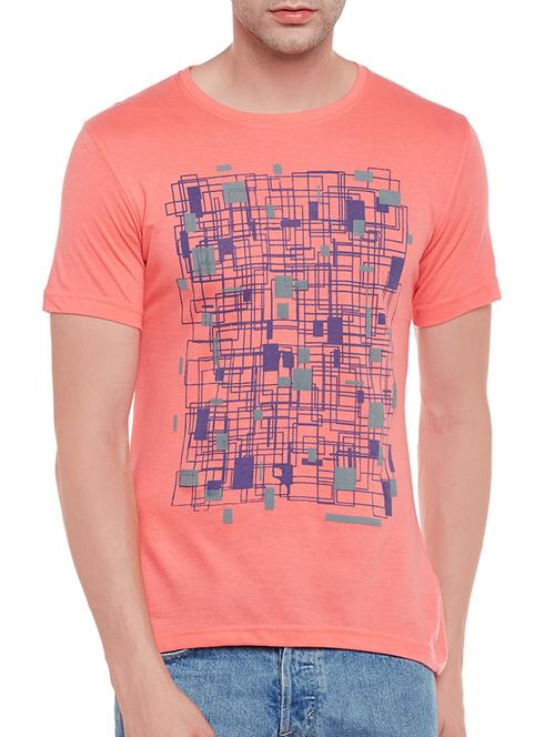 pink cotton front print tshirt - 13928522 - Very Small Image - 1