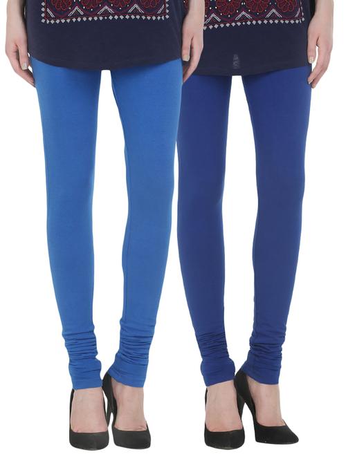 set of 2 multicolored cotton leggings - 13930667 - Very Small Image - 1