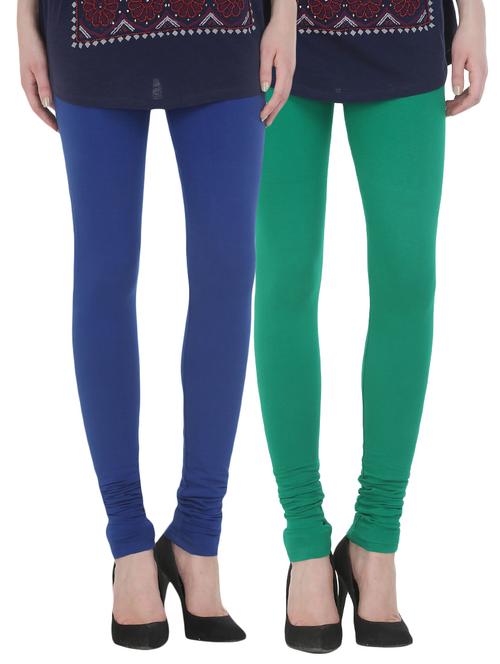 set of 2 multicolored cotton leggings - 13930687 - Very Small Image - 1