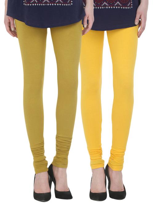 set of 2 multicolored cotton leggings - 13930732 - Very Small Image - 1