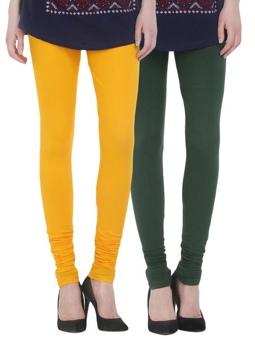 set of 2 multicolored cotton leggings - 13930767 - Very Small Image - 1