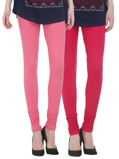 set of 2 multicolored cotton leggings - 13930835 - Very Small Image - 1