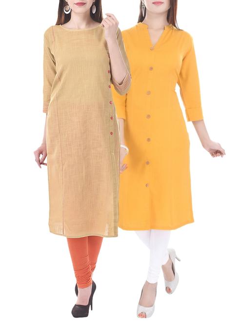 multi colored cotton combos kurta - 13932106 - Very Small Image - 1