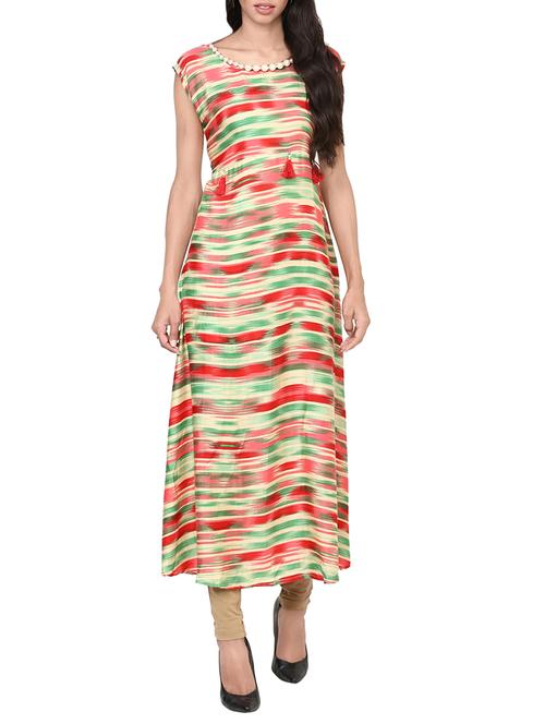 ikat print tassales a-line kurta - 13932283 - Very Small Image - 1