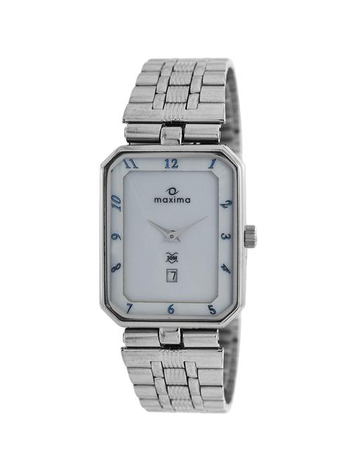 maxima white dial analog watch for men - 07365cmgi - 13933221 - Very Small Image - 1