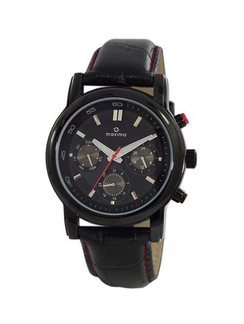 maxima black dial chronograph watch for men - 27540lmgb - 13933235 - Very Small Image - 1