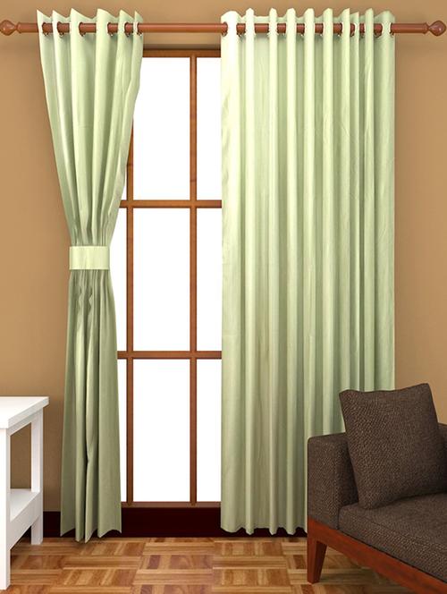 flossy green polyester single door curtain - 13934860 - Very Small Image - 1