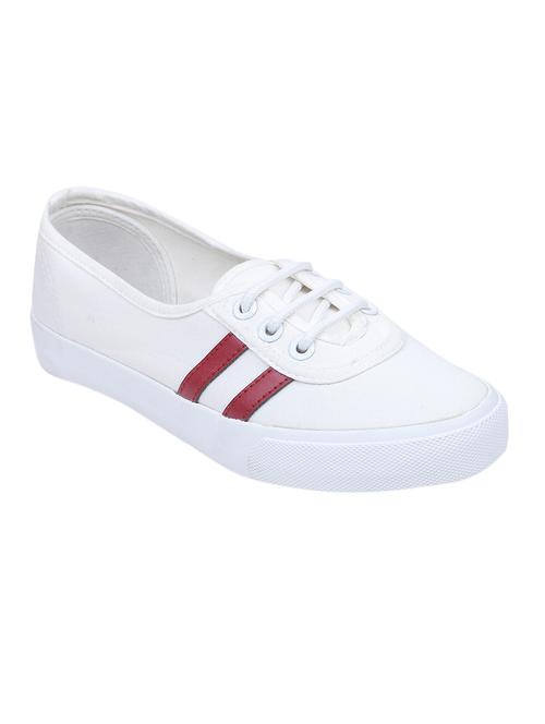 white canvas laceup sneakers - 13936420 - Very Small Image - 1