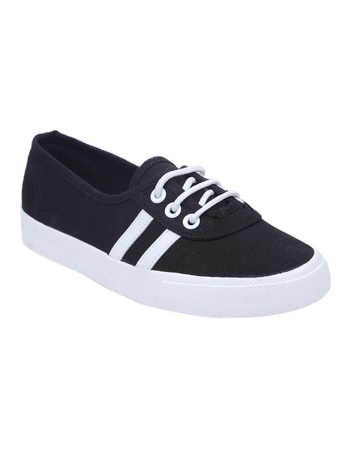 black canvas laceup sneakers - 13936422 - Very Small Image - 1