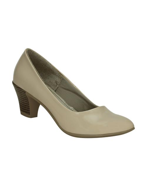 beige faux leather slip on pumps - 13937982 - Very Small Image - 1