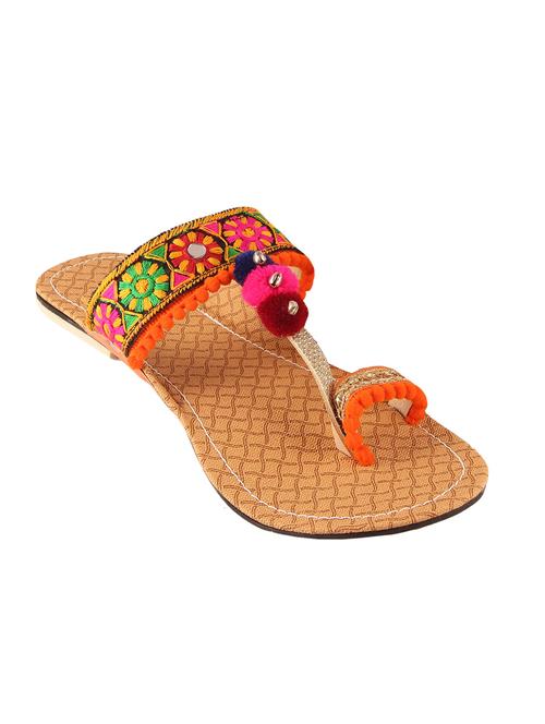multi colored fabric ethnic kolhapuris - 13938782 - Very Small Image - 1