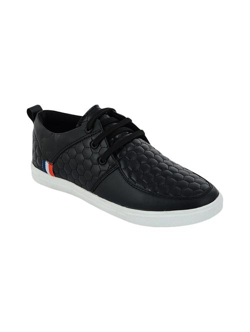 black leatherette lace up sneaker - 13939402 - Very Small Image - 1