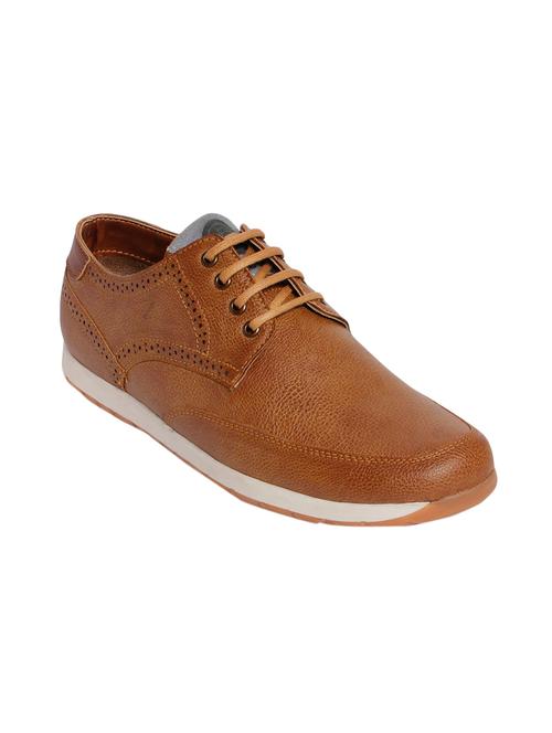 tan leatherette lace up shoe - 13941005 - Very Small Image - 1