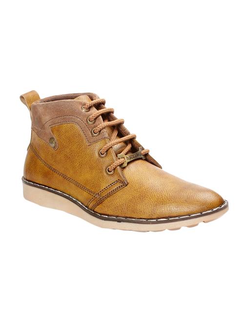 tan leatherette low ankle boot - 13941039 - Very Small Image - 1